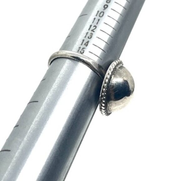 VINTAGE MEXICAN STERLING SILVER DOME RING TAXCO STYLE ROPE BORDER SZ 6 - Picture 13 of 16